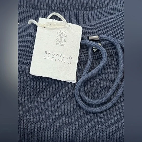 Brunello Cucinelli Navy Cotton Skirt - Picture 2 of 10